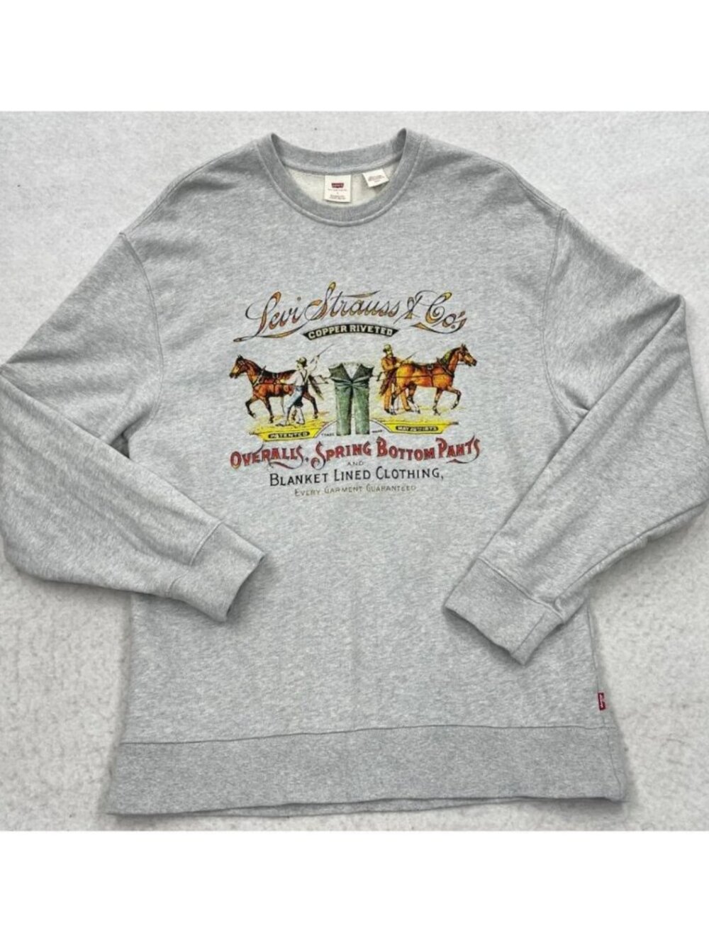 Levi's Two Horse Relaxed Fit Heritage Cotton Gray Sweatshirt Men's Small